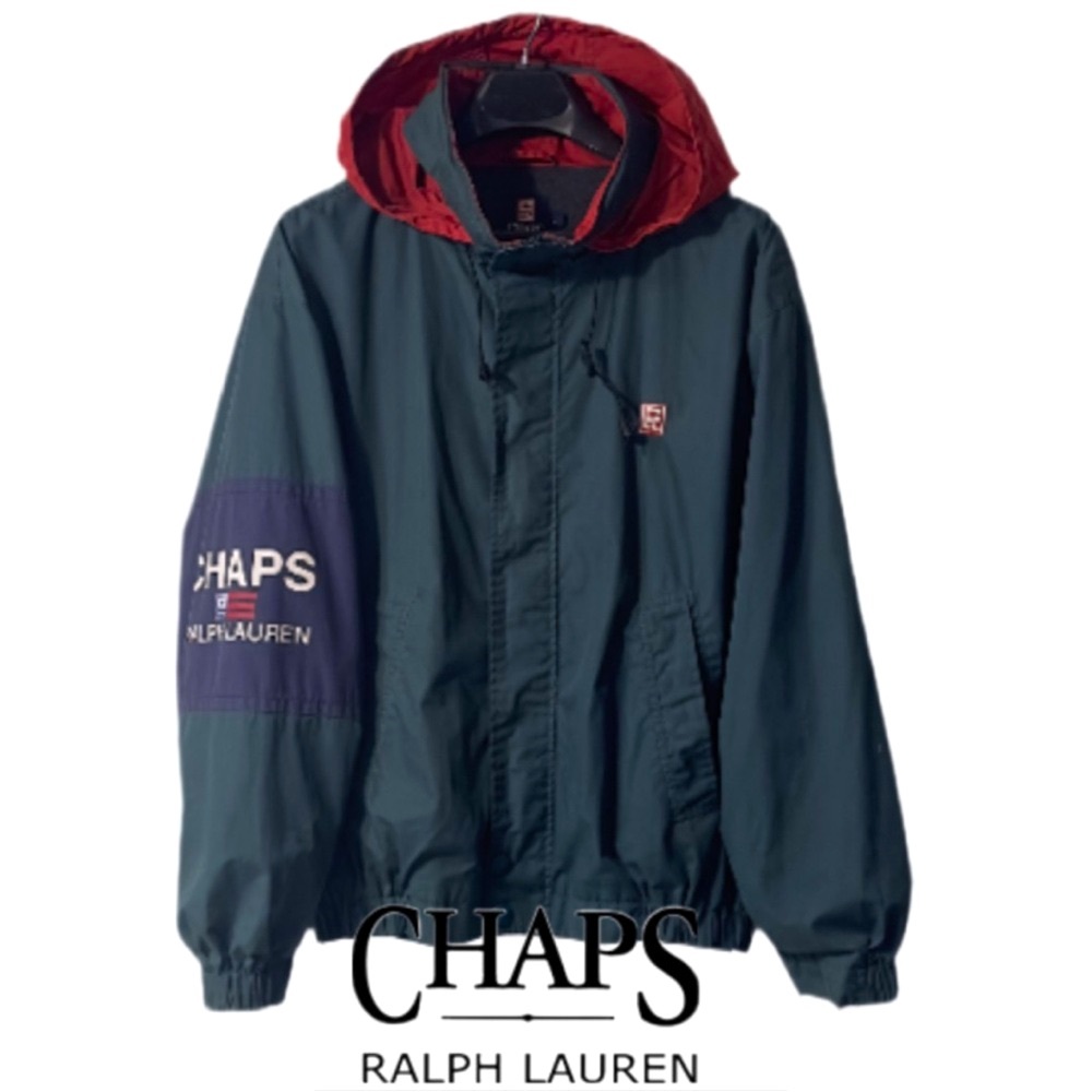 RALPH LAUREN CHAPS | Zip Up Long Sleeve Hoodie Jacket Windbreaker Coat Preppy